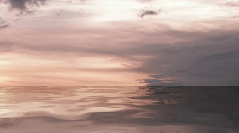 Purple Sky Ocean Sunset Reflections Stock-Footage 1002294