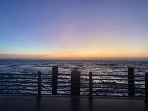 The purple sky view with the sunset Stock Photos