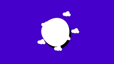Purple Sky White Balloon Floating Clouds Scene Stock Footage 336837633