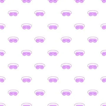 Purple sleep mask repeating pattern for restful slumber Stock Illustration