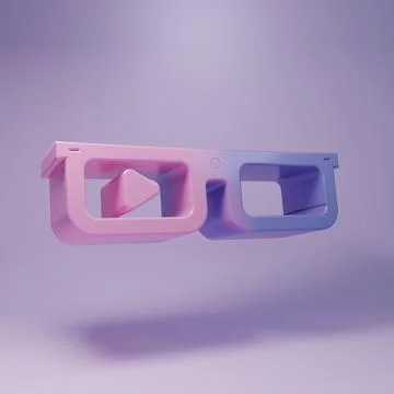 Purple Smart glasses mounted on spectacles icon isolated on purple backgrou.. Stock Illustration