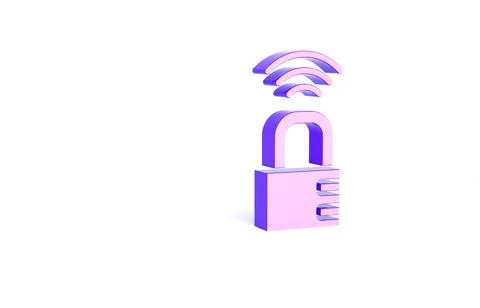 Purple Smart safe combination lock icon isolated on white background. Combina Stockillustratie