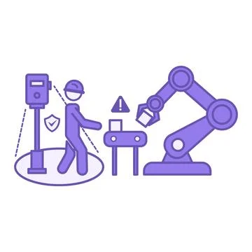 Purple Smart Safety Sensor Icon. Vector Illustration. A Device That Prevent.. Stock Illustration