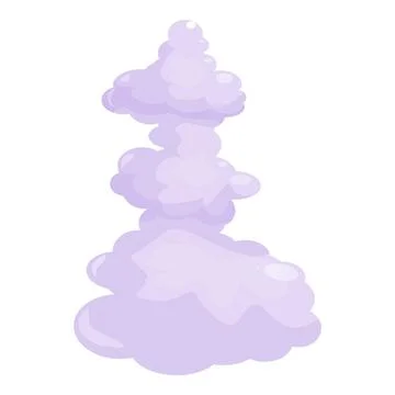 Purple smoke cloud rising from below forming bulbous puffy shapes Stock Illustration