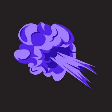 Purple smoke clouds exploding motion design illustration 스톡 일러스트