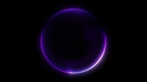 Purple smooth glowing 3D sphere on black background. Abstract dark purple w.. Stock Footage 320583690