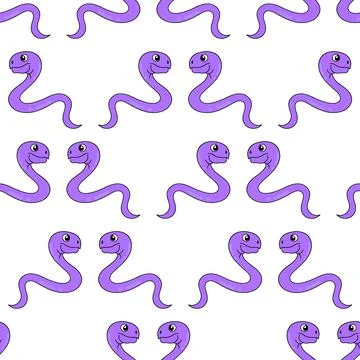 Purple snake seamless repeat pattern. background illustration Stockillustratie