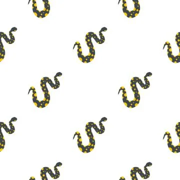 Purple snake with yellow spots pattern flat イラスト素材