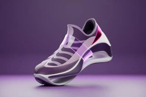 Purple  sneaker premium 3d Render  on a  monochrone  background Illustrazione stock