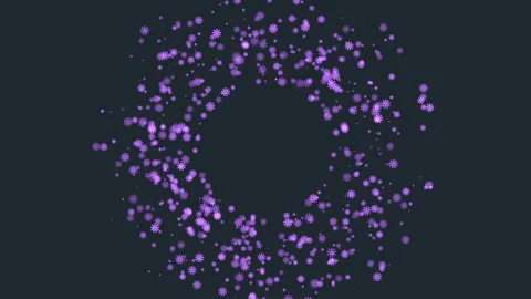 Purple snowflake in circular pattern on black background Stock Footage 251957082