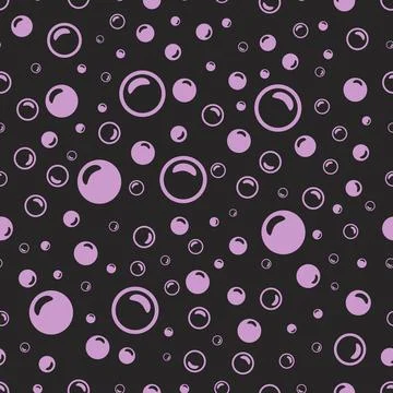 Purple soap bubbles on a black background. Ilustração Stock