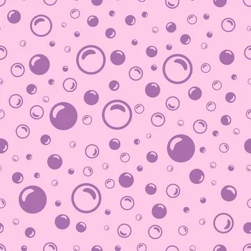 Purple soap bubbles on a light pink background Stock Illustration