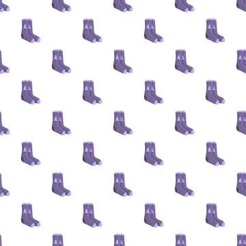 Purple socks with christmas tree pattern seamless background 스톡 일러스트