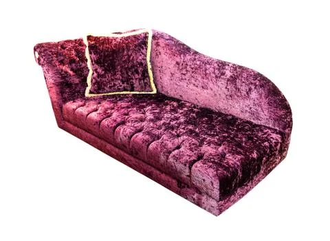 Purple sofa isolated with clipping path Stock Photos