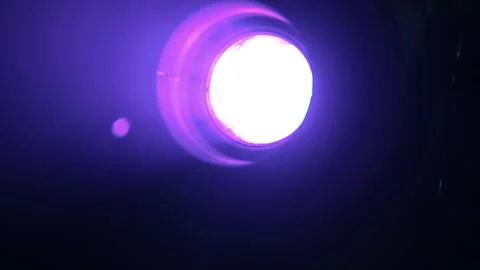 Purple soffit light and dust at gig Video stock 139647158