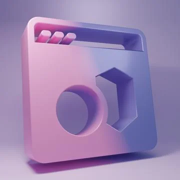 Purple Software, web developer programming code icon isolated on purple bac.. Illustrazione stock