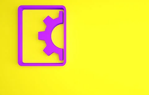 Purple Software, web development, programming concept icon isolated on yellow Stock Illustration