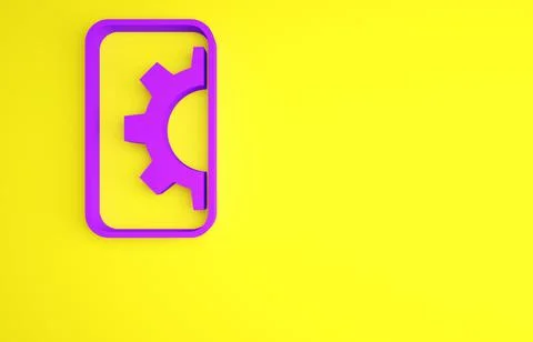 Purple Software, web development, programming concept icon isolated on yellow Stock Illustration