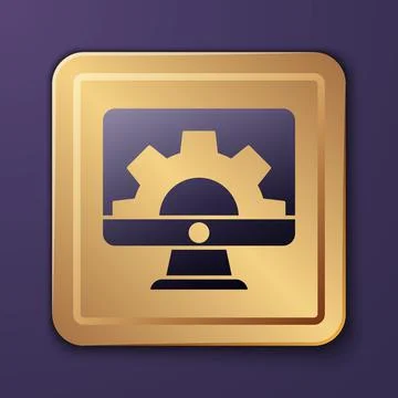 Purple Software, web development, programming concept icon isolated on purple Stock Illustration