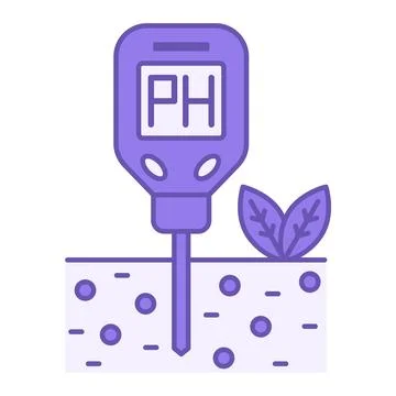 Purple Soil pH Tester Icon. Vector Illustration. Device for Measuring Soil .. Stock Illustration