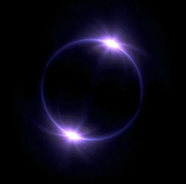 Purple Solar eclipse in space concept with ring flare Stock Illustration