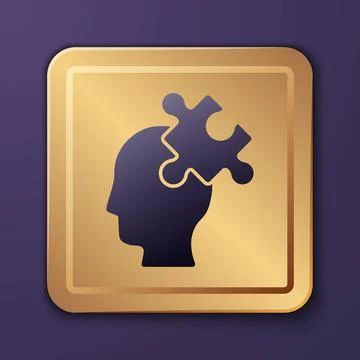 Purple Solution to the problem in psychology icon isolated on purple background Illustrazione stock