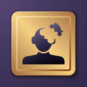 Purple Solution to the problem in psychology icon isolated on purple background Stock Illustration