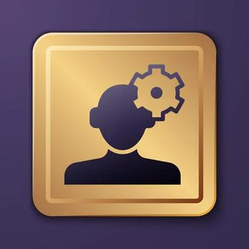 Purple Solution to the problem in psychology icon isolated on purple background Stock Illustration