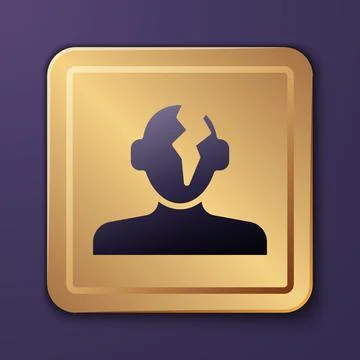 Purple Solution to the problem in psychology icon isolated on purple backgrou Stock Illustration