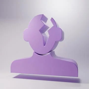 Purple Solution to the problem in psychology icon isolated on grey backgrou.. Stock Illustration
