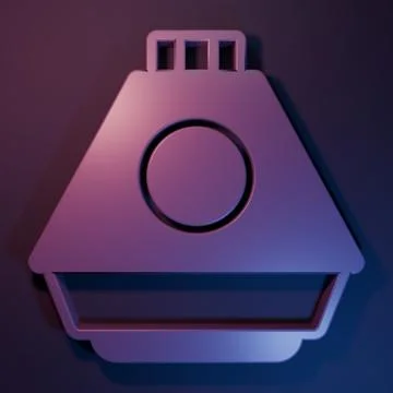 Purple Space capsule icon isolated on purple-blue background. Minimalism co.. Stock Illustration