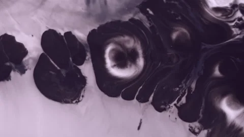 Purple spatter emulsion spill drip pigment liquid Video stock 319053673