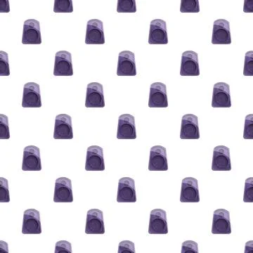 Purple speaker sound system technology seamless pattern Stock Illustration