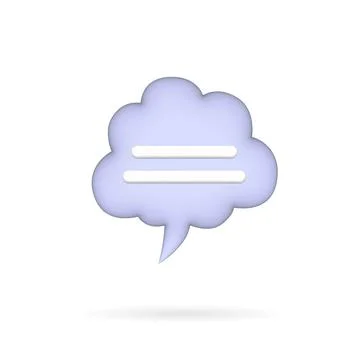 Purple Speech 3D Bubble for Communication concept and Web UI Stock Illustration