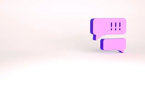 Purple Speech bubble chat about baseball game icon isolated on white background Illustrazione stock