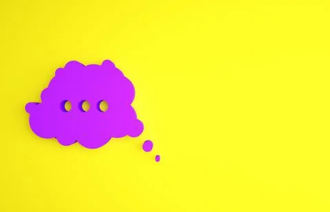 Purple Speech bubble chat icon isolated on yellow background. Message icon. C Illustrazione stock