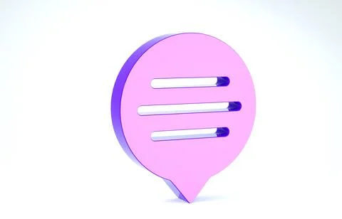 Purple Speech bubble chat icon isolated on white background. Message icon. Co Illustrazione stock
