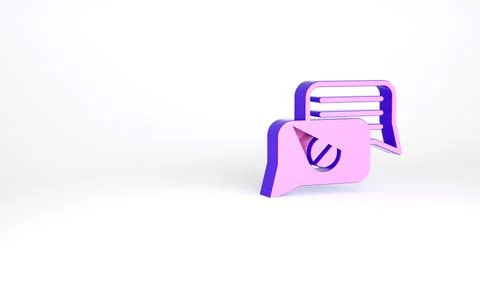Purple Speech bubble chat icon isolated on white background. Message icon. Co Stock Illustration