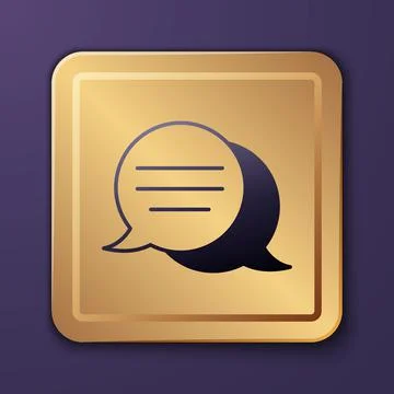 Purple Speech bubble chat icon isolated on purple background. Message icon Stock Illustration
