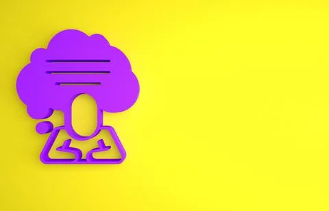Purple Speech bubble chat icon isolated on yellow background. Message icon. C Stock Illustration