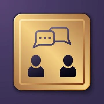 Purple Speech bubble chat icon isolated on purple background. Message icon. C Stock Illustration