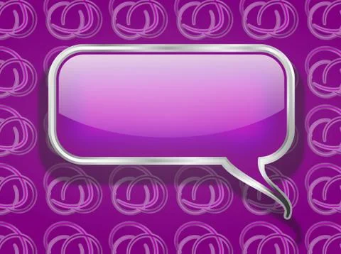 Purple Speech Bubble on Retro Background Stock Illustration