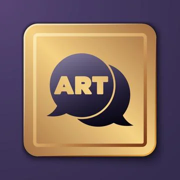 Purple Speech bubble with text art icon isolated on purple background. Message Stock Illustration