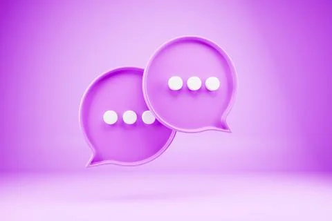 Purple speech bubbles for creative team collaboration Stock Illustration