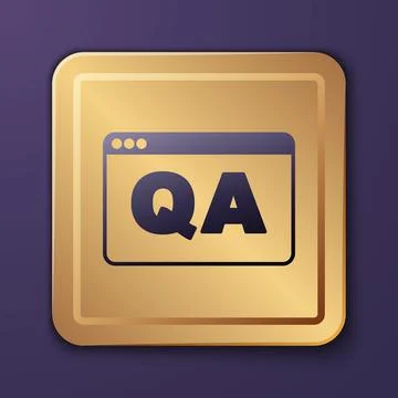 Purple Speech bubbles with Question and Answer icon isolated on purple Illustrazione stock