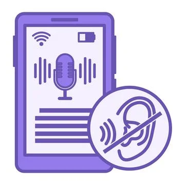 Purple Speech to Text Icon. Vector Illustration. Automatic Speech Recogniti.. Stock Illustration