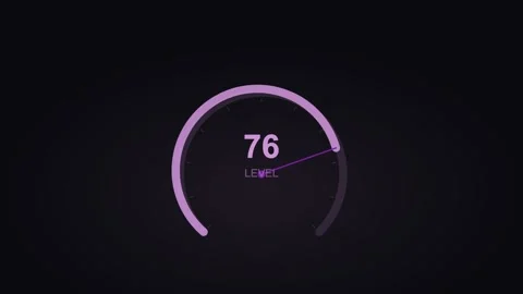 Purple speedometer gauge displaying performance metrics. Professional motion Stock Footage 342625759