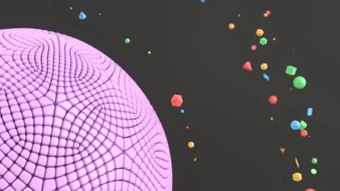Purple sphere on the black surface Stock Illustration