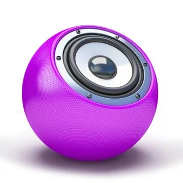 Purple sphere speaker Illustrazione stock