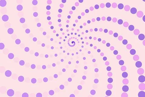 Purple spiral pattern with dots creating a hypnotic effect Stock Photos